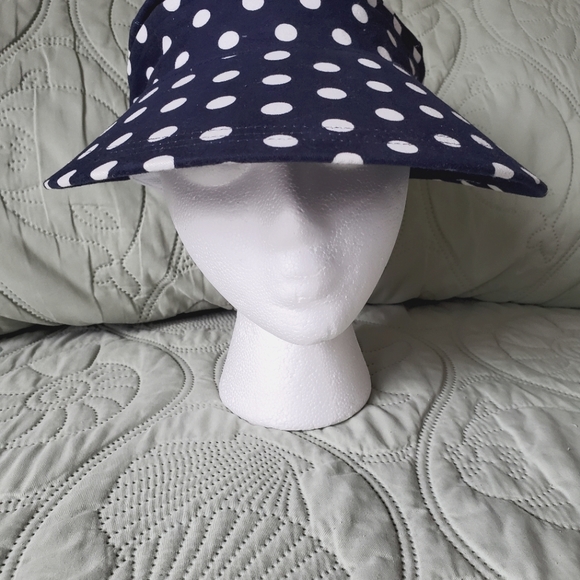 Basic Edition Blue with White Pocka Dots Visor with Convertible Zipper - Picture 1 of 11